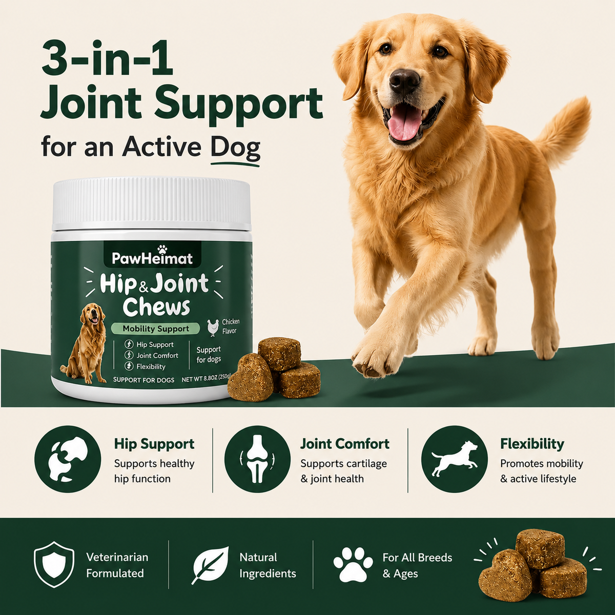 PawHeimat Hip & Joint Chews for Dogs